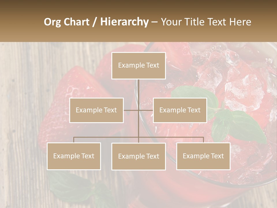 A Drink With Ice And Strawberries On A Wooden Table PowerPoint Template