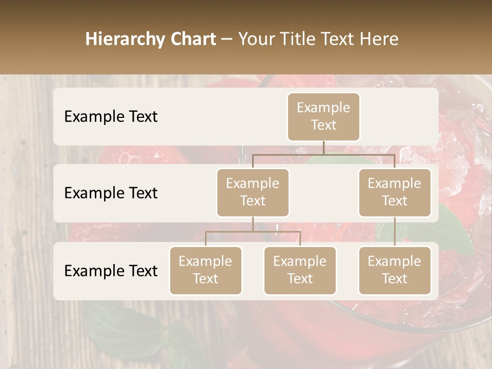 A Drink With Ice And Strawberries On A Wooden Table PowerPoint Template