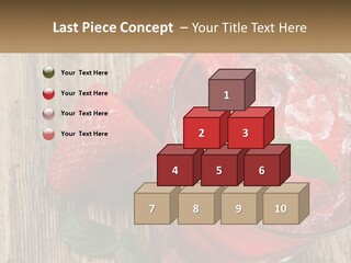 A Drink With Ice And Strawberries On A Wooden Table PowerPoint Template