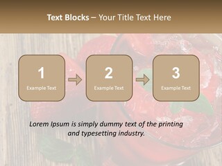 A Drink With Ice And Strawberries On A Wooden Table PowerPoint Template