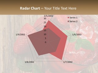 A Drink With Ice And Strawberries On A Wooden Table PowerPoint Template