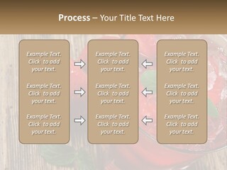 A Drink With Ice And Strawberries On A Wooden Table PowerPoint Template