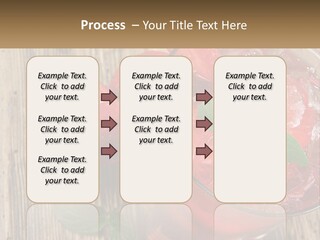 A Drink With Ice And Strawberries On A Wooden Table PowerPoint Template