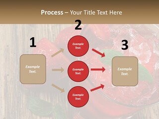 A Drink With Ice And Strawberries On A Wooden Table PowerPoint Template