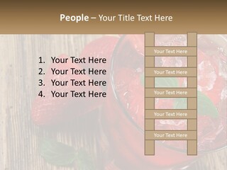 A Drink With Ice And Strawberries On A Wooden Table PowerPoint Template