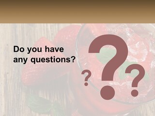 A Drink With Ice And Strawberries On A Wooden Table PowerPoint Template