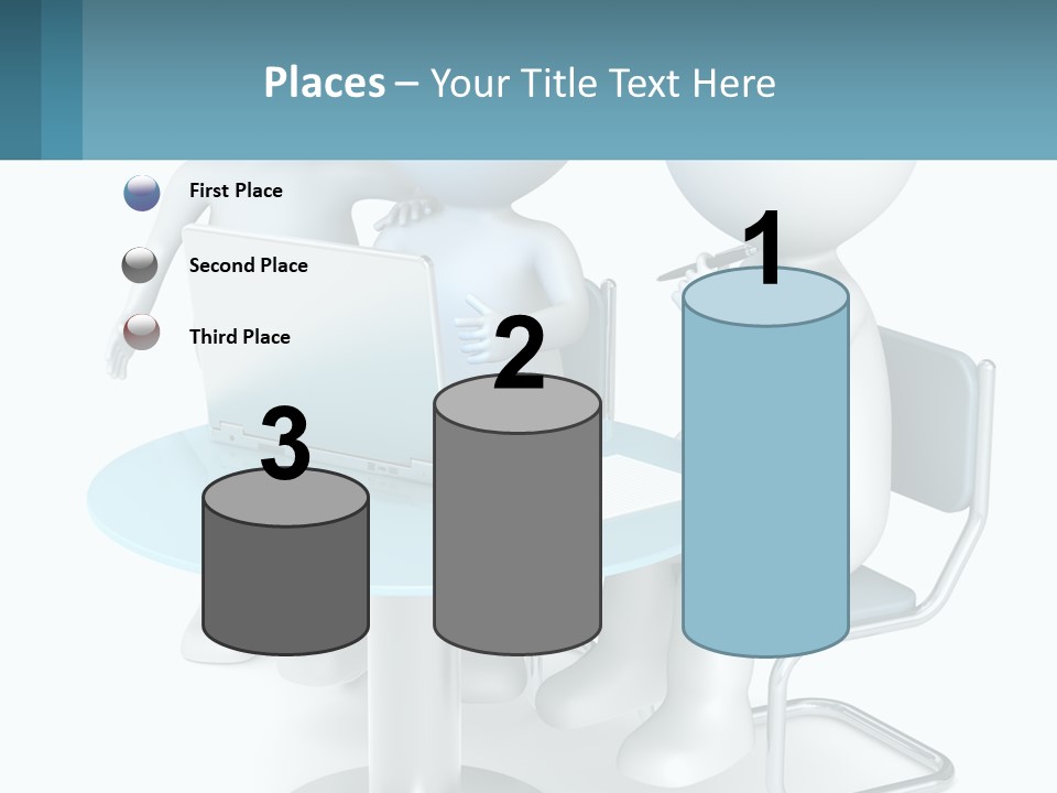 A Couple Of People Sitting At A Table With A Laptop PowerPoint Template