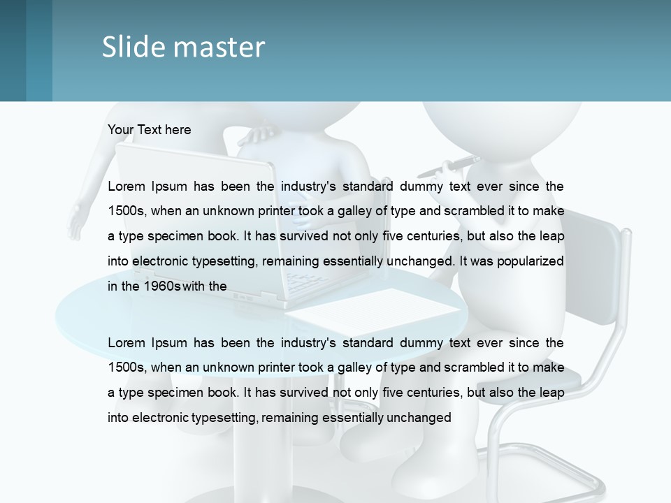 A Couple Of People Sitting At A Table With A Laptop PowerPoint Template