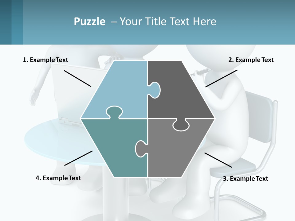 A Couple Of People Sitting At A Table With A Laptop PowerPoint Template