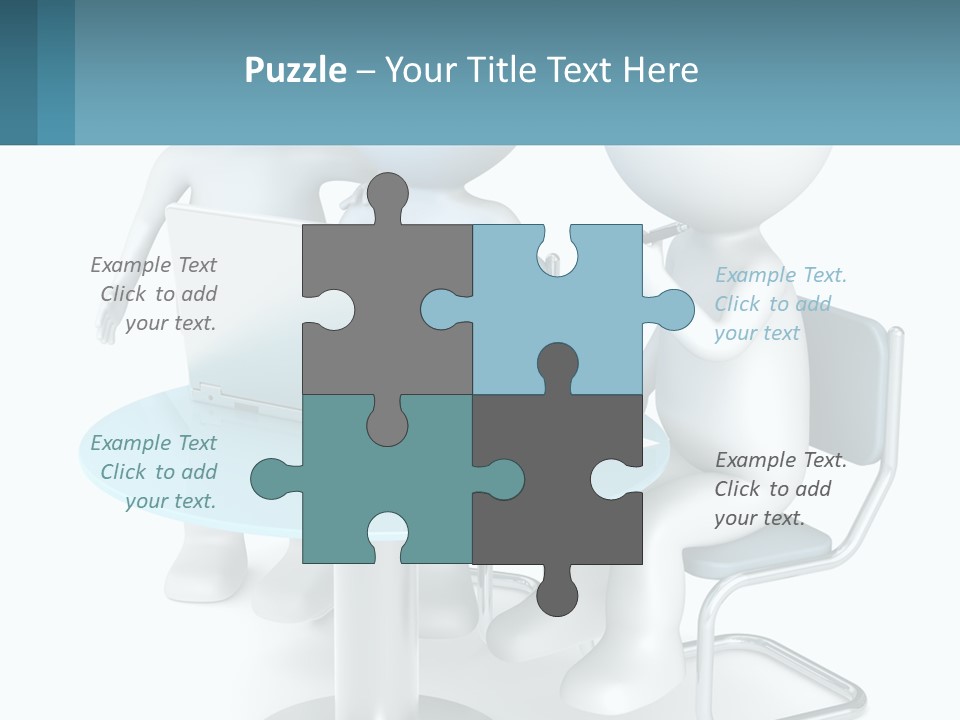 A Couple Of People Sitting At A Table With A Laptop PowerPoint Template