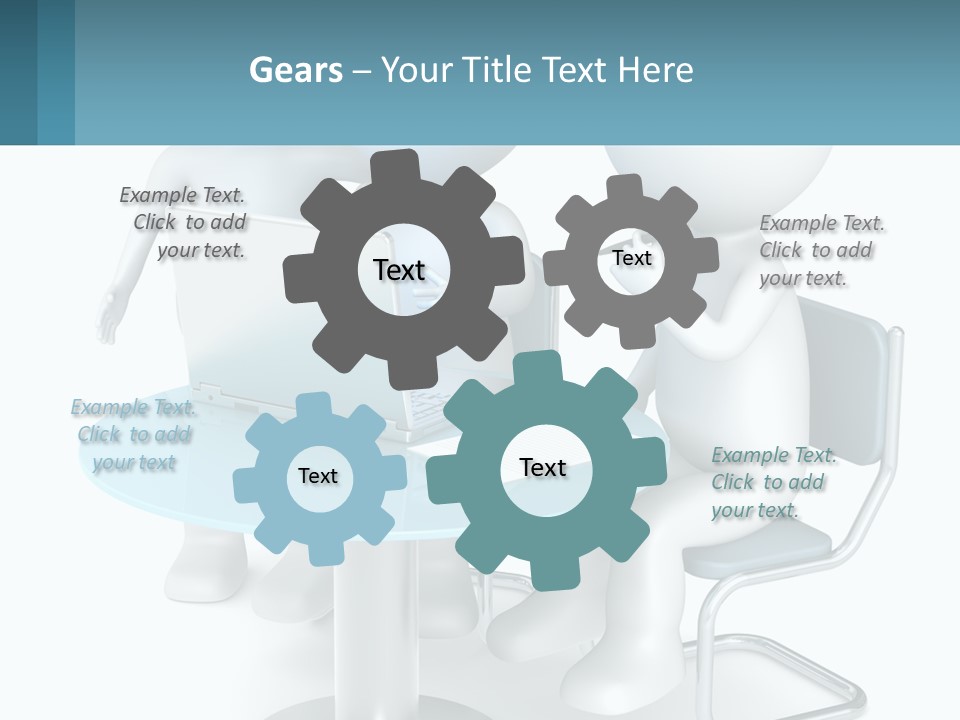 A Couple Of People Sitting At A Table With A Laptop PowerPoint Template