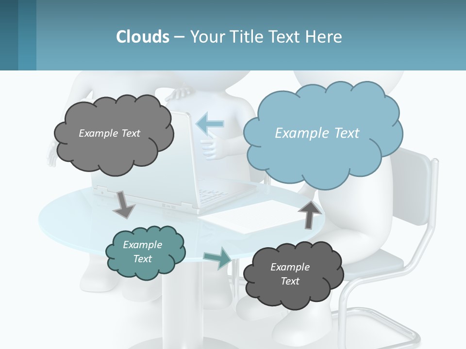 A Couple Of People Sitting At A Table With A Laptop PowerPoint Template