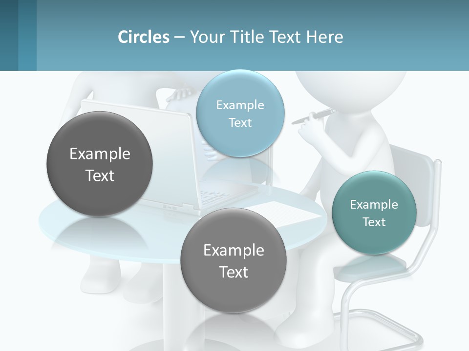 A Couple Of People Sitting At A Table With A Laptop PowerPoint Template