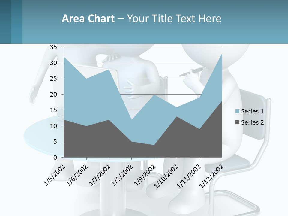 A Couple Of People Sitting At A Table With A Laptop PowerPoint Template