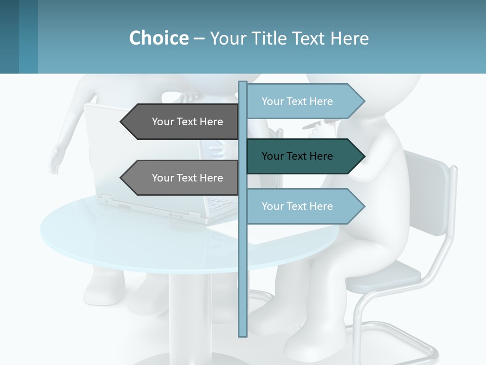 A Couple Of People Sitting At A Table With A Laptop PowerPoint Template