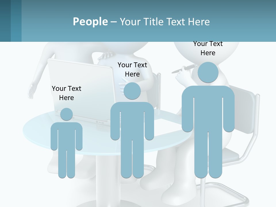 A Couple Of People Sitting At A Table With A Laptop PowerPoint Template