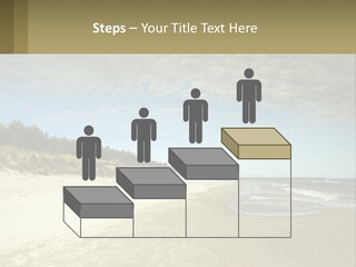 A Sandy Beach With Trees And Water Under A Cloudy Sky PowerPoint Template