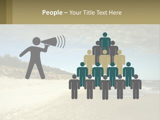 A Sandy Beach With Trees And Water Under A Cloudy Sky PowerPoint Template