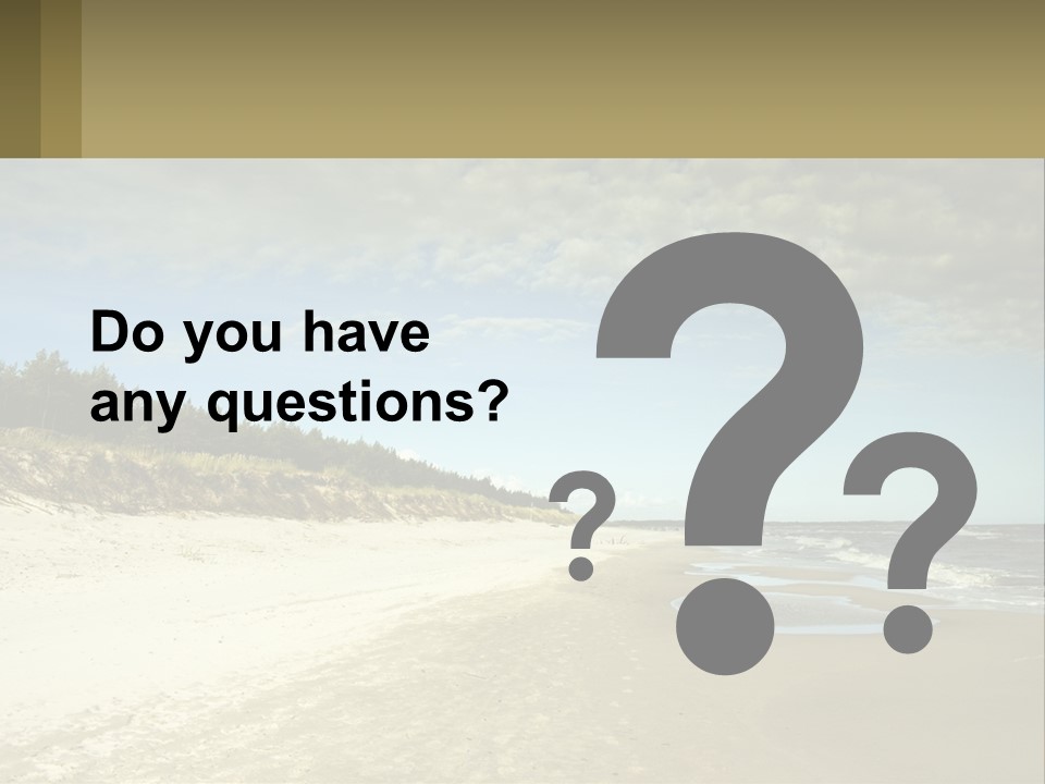 A Sandy Beach With Trees And Water Under A Cloudy Sky PowerPoint Template