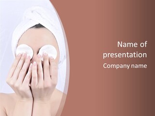 A Woman With A Towel On Her Head Covering Her Eyes PowerPoint Template