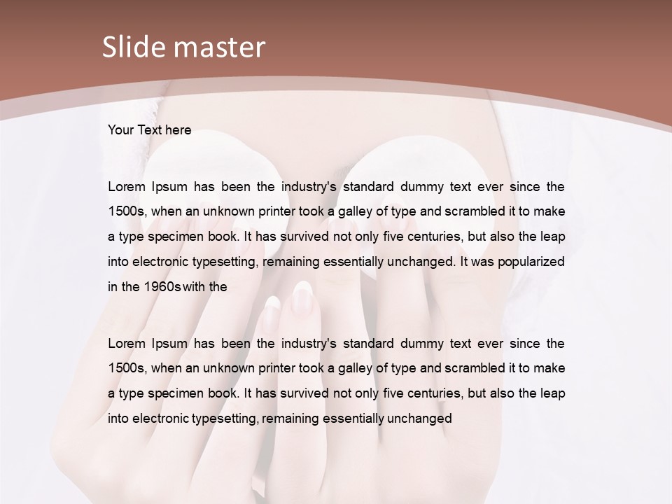 A Woman With A Towel On Her Head Covering Her Eyes PowerPoint Template