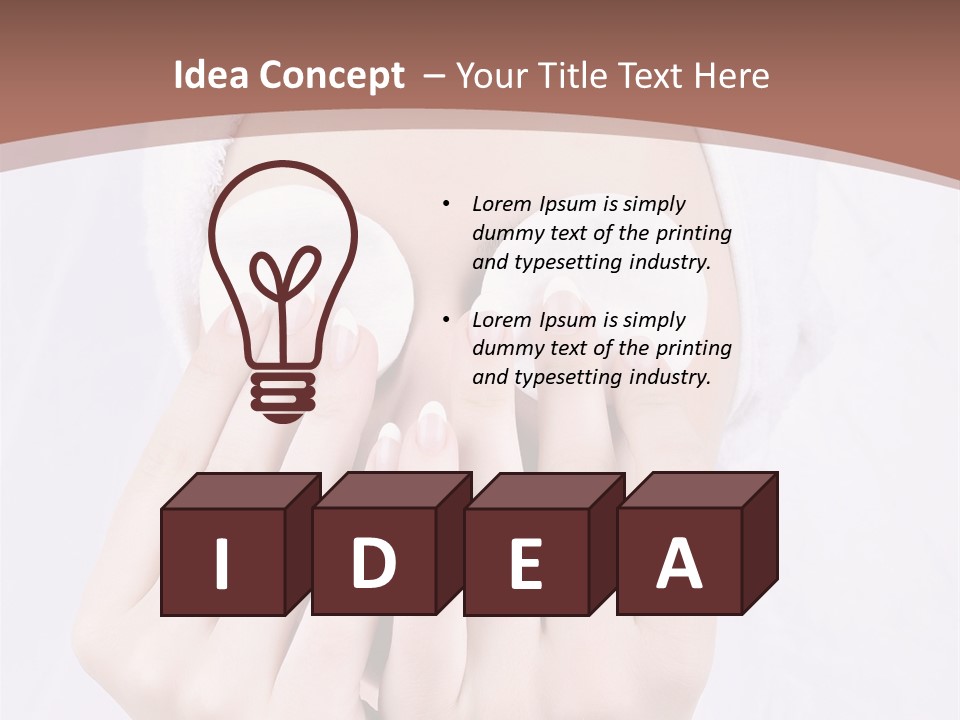 A Woman With A Towel On Her Head Covering Her Eyes PowerPoint Template