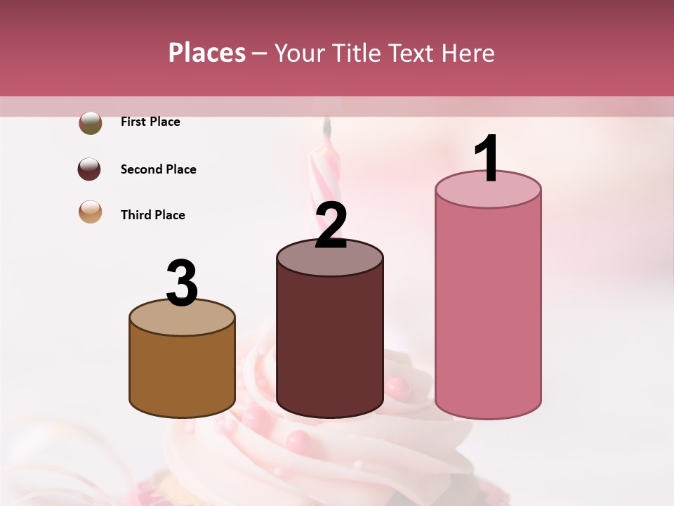 A Cupcake With A Single Candle On Top Of It PowerPoint Template