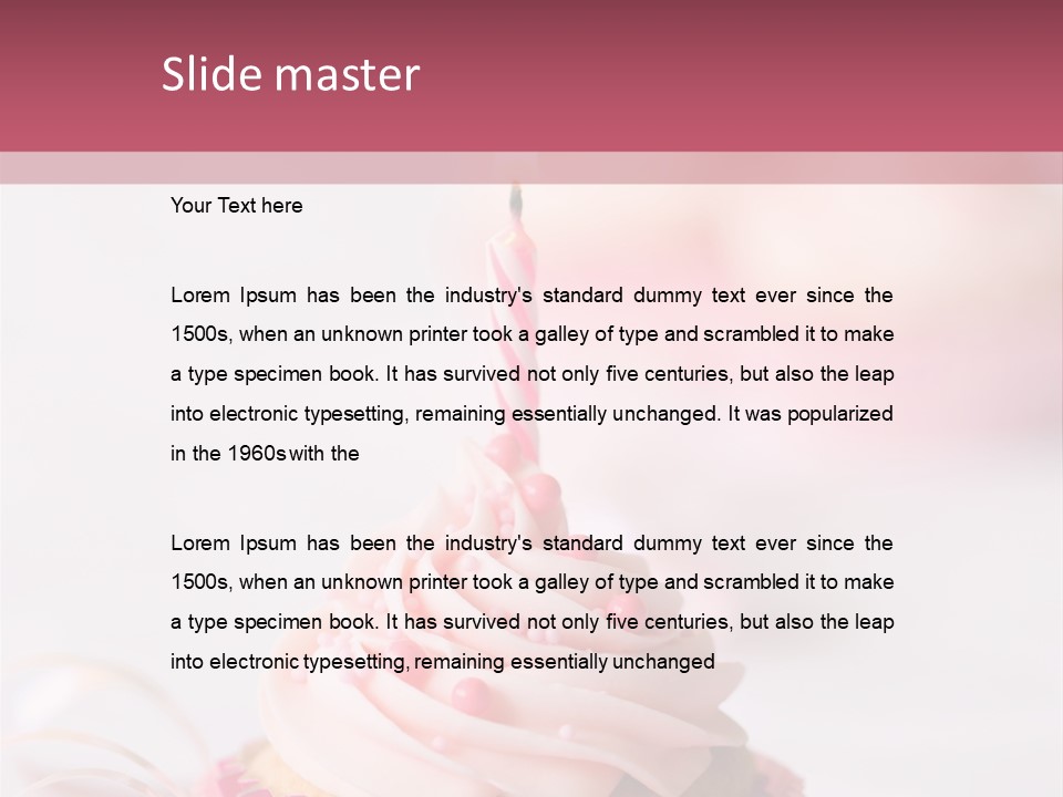 A Cupcake With A Single Candle On Top Of It PowerPoint Template