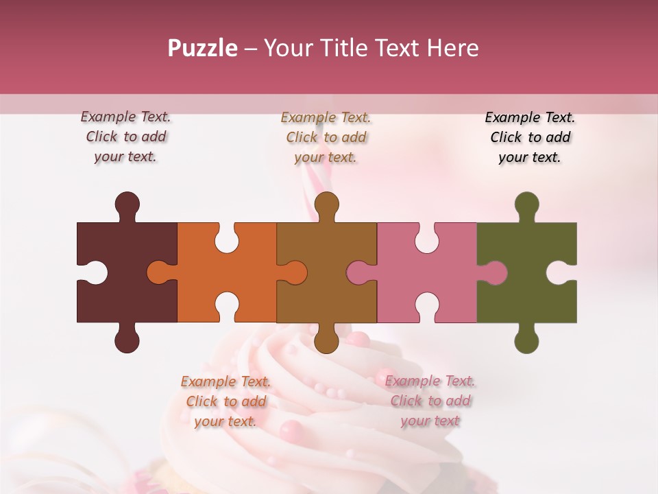 A Cupcake With A Single Candle On Top Of It PowerPoint Template