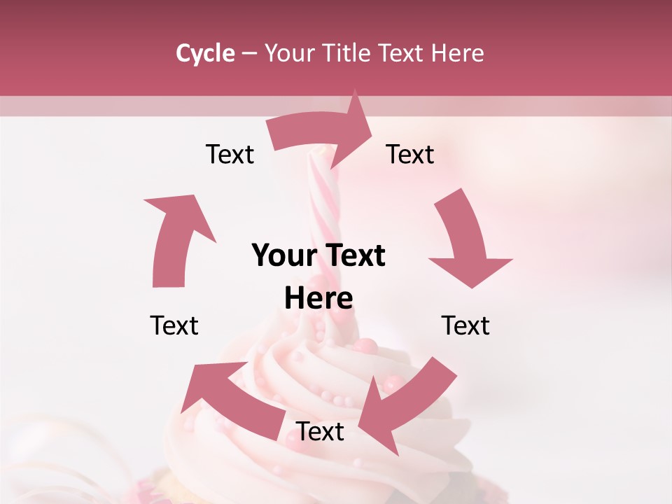 A Cupcake With A Single Candle On Top Of It PowerPoint Template