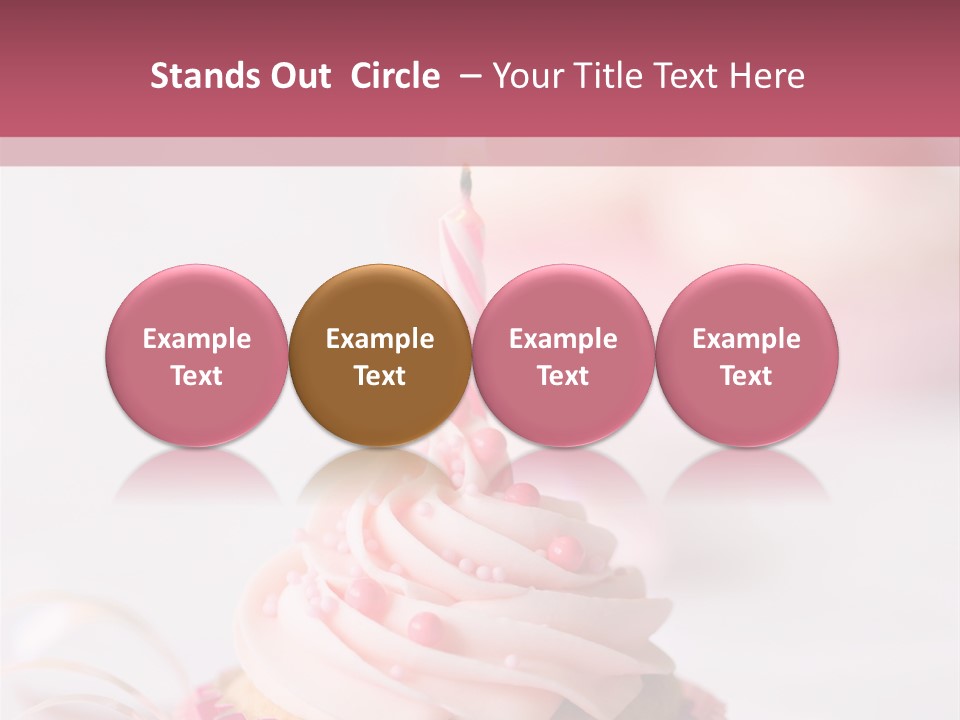 A Cupcake With A Single Candle On Top Of It PowerPoint Template