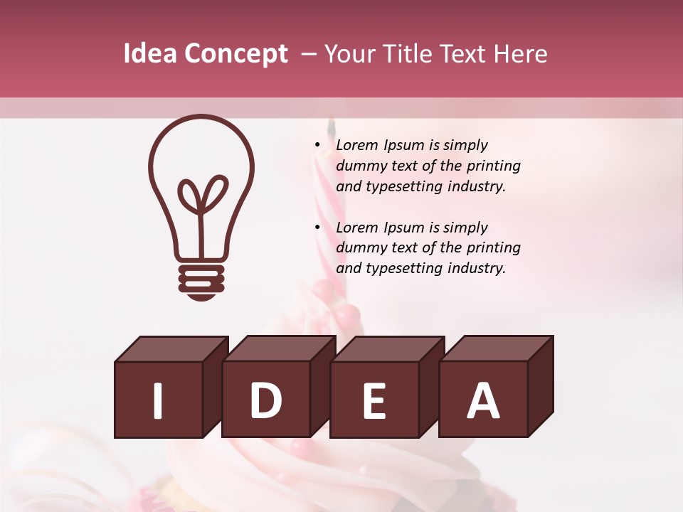A Cupcake With A Single Candle On Top Of It PowerPoint Template