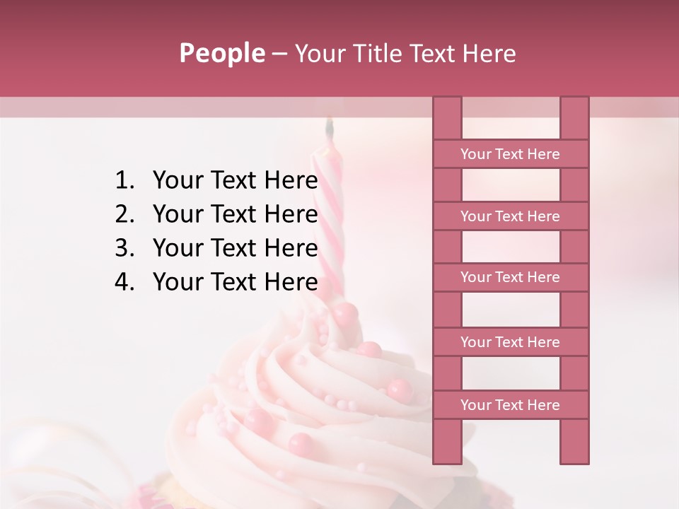A Cupcake With A Single Candle On Top Of It PowerPoint Template
