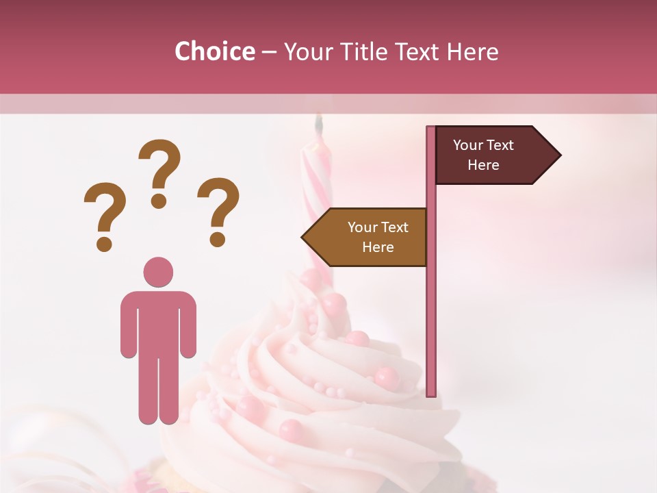 A Cupcake With A Single Candle On Top Of It PowerPoint Template