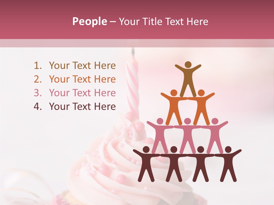 A Cupcake With A Single Candle On Top Of It PowerPoint Template