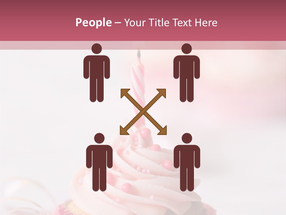 A Cupcake With A Single Candle On Top Of It PowerPoint Template