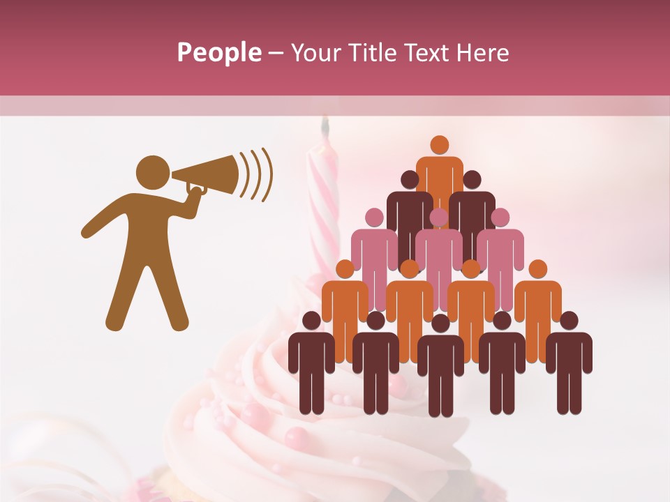 A Cupcake With A Single Candle On Top Of It PowerPoint Template