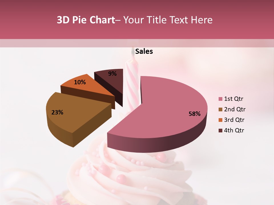 A Cupcake With A Single Candle On Top Of It PowerPoint Template