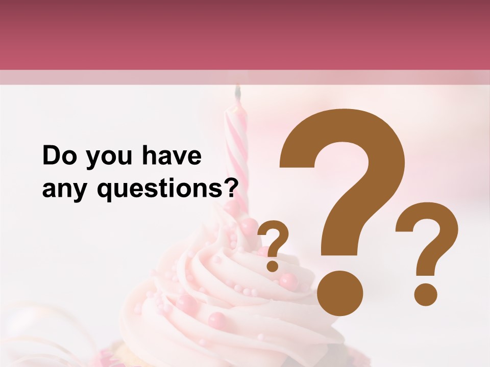 A Cupcake With A Single Candle On Top Of It PowerPoint Template