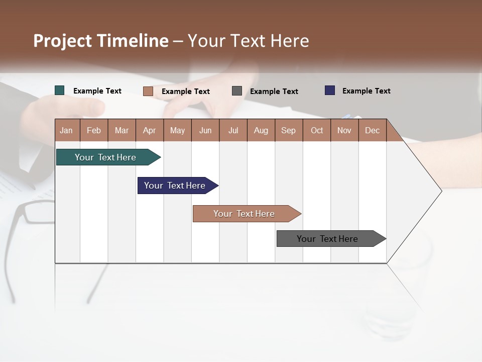Two People Sitting At A Table Signing Papers PowerPoint Template
