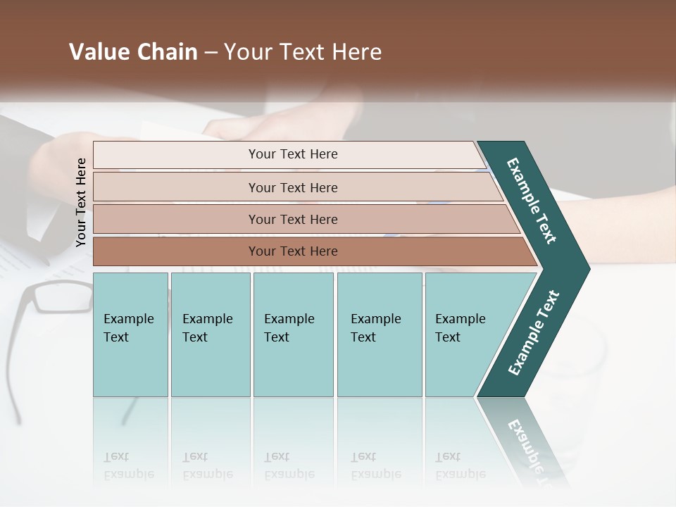 Two People Sitting At A Table Signing Papers PowerPoint Template