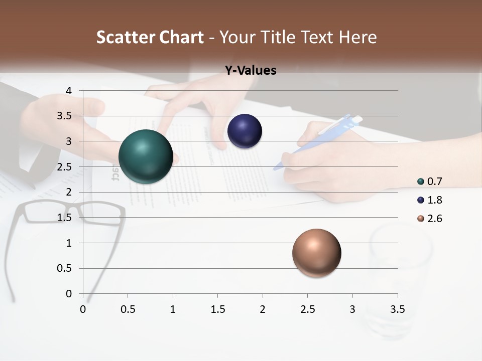 Two People Sitting At A Table Signing Papers PowerPoint Template
