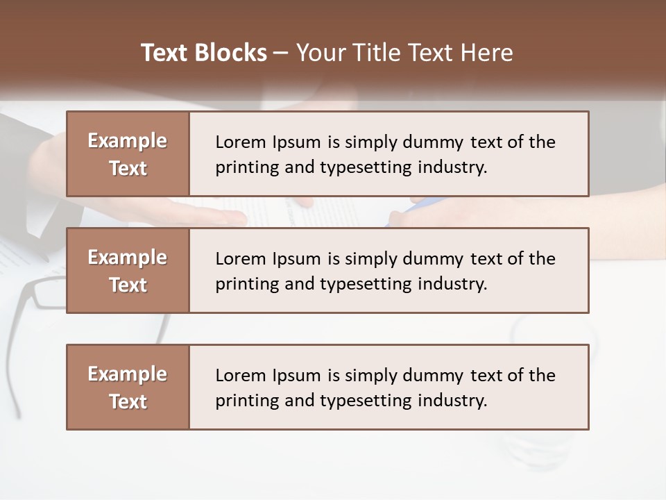 Two People Sitting At A Table Signing Papers PowerPoint Template
