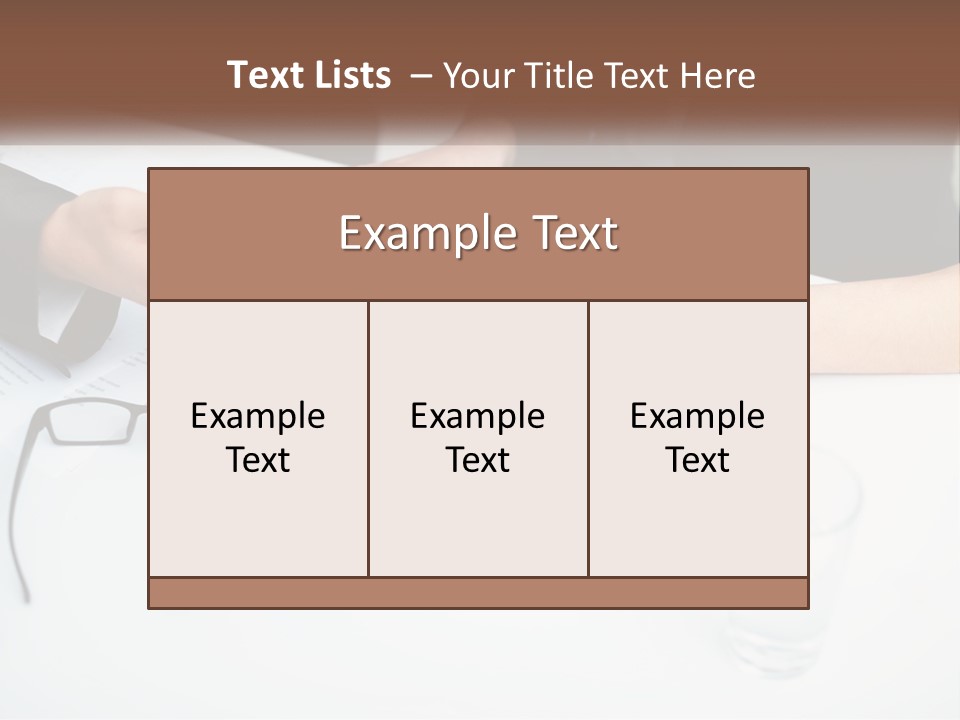 Two People Sitting At A Table Signing Papers PowerPoint Template