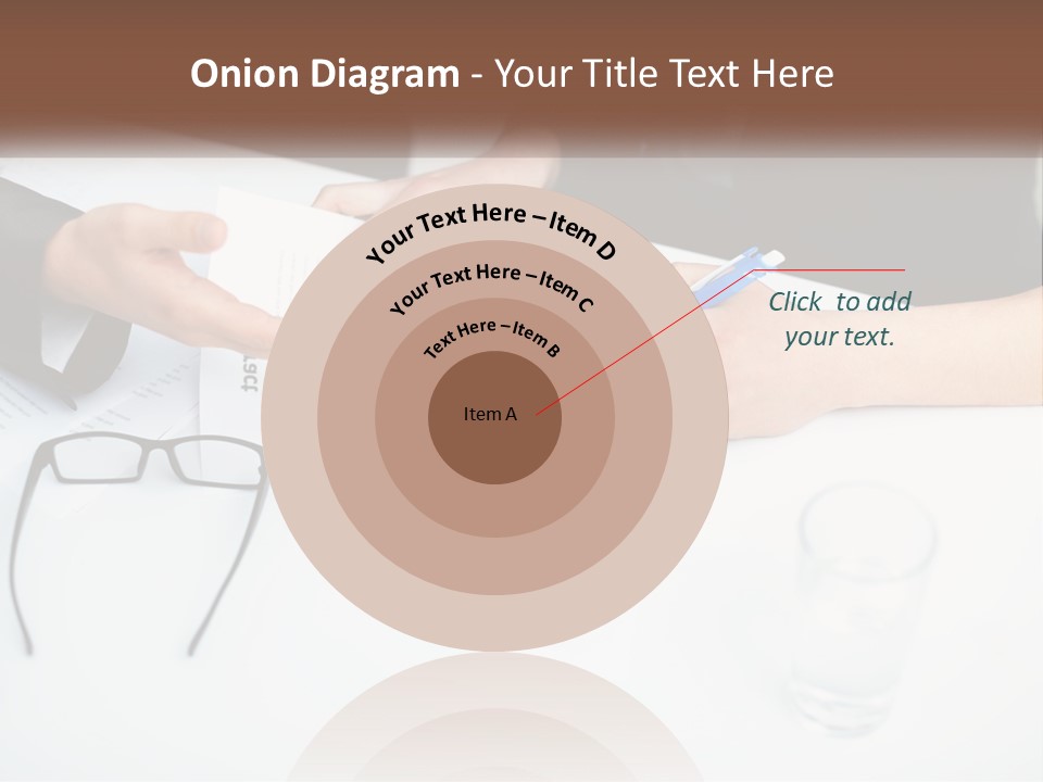 Two People Sitting At A Table Signing Papers PowerPoint Template