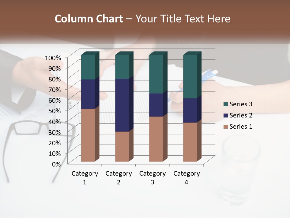 Two People Sitting At A Table Signing Papers PowerPoint Template