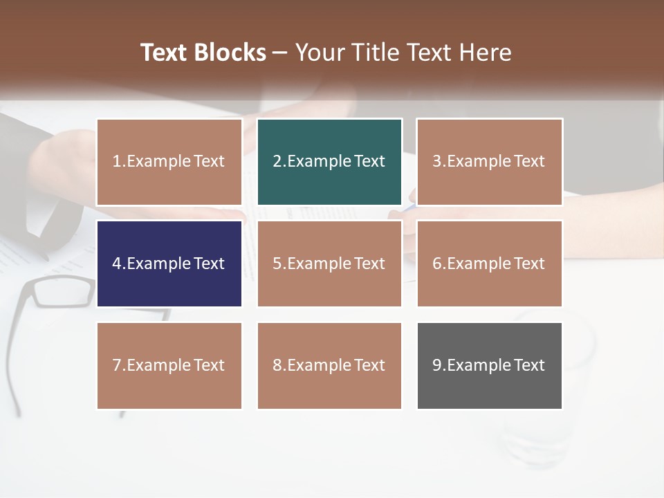 Two People Sitting At A Table Signing Papers PowerPoint Template