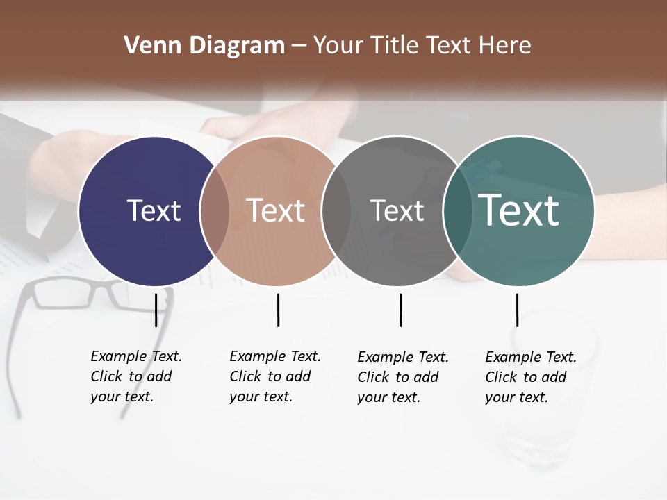 Two People Sitting At A Table Signing Papers PowerPoint Template