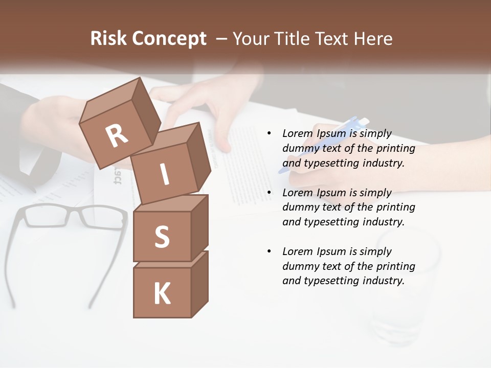 Two People Sitting At A Table Signing Papers PowerPoint Template