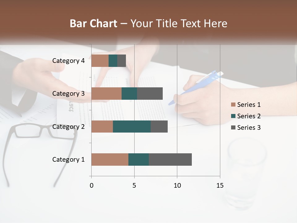 Two People Sitting At A Table Signing Papers PowerPoint Template